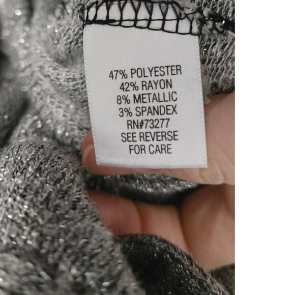 Apt 9 Blouse Top Metallic Silver Cowl Top 0X - Picture 5 of 5